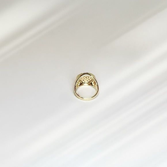 Gold Multicolor Gemstone Signet Ring – Size 8 - Picture 5 of 7